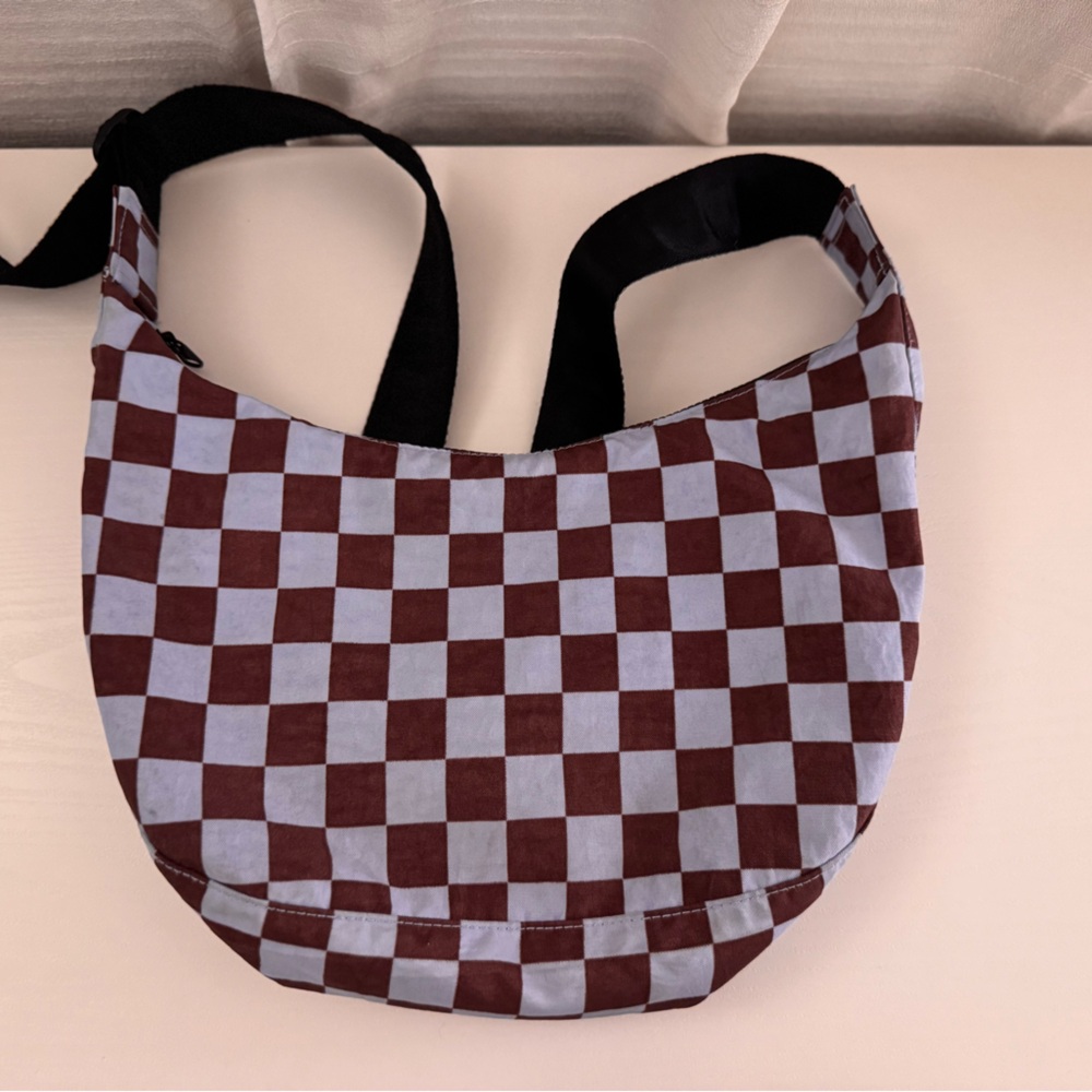 Baggu Brown & Blue Checkered Shoulder Bag 🤎💙